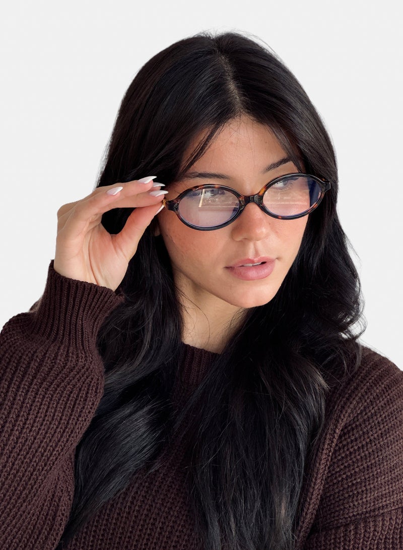 korico Trivon Transparent Leopord Full Rim Oval Sunglasses - Image 2
